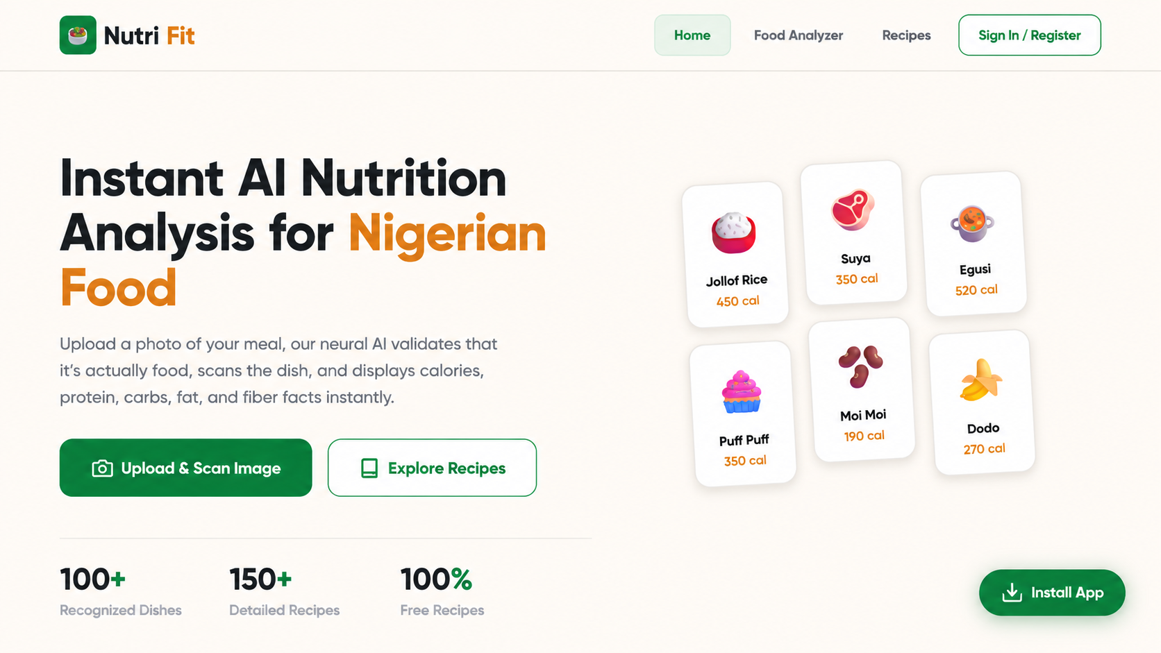NutriFit - AI Nigerian Food Analyzer